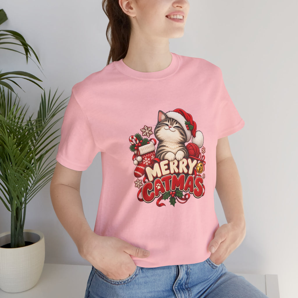 Merry Catmas T-Shirt – Cute Christmas Cat Holiday Tee