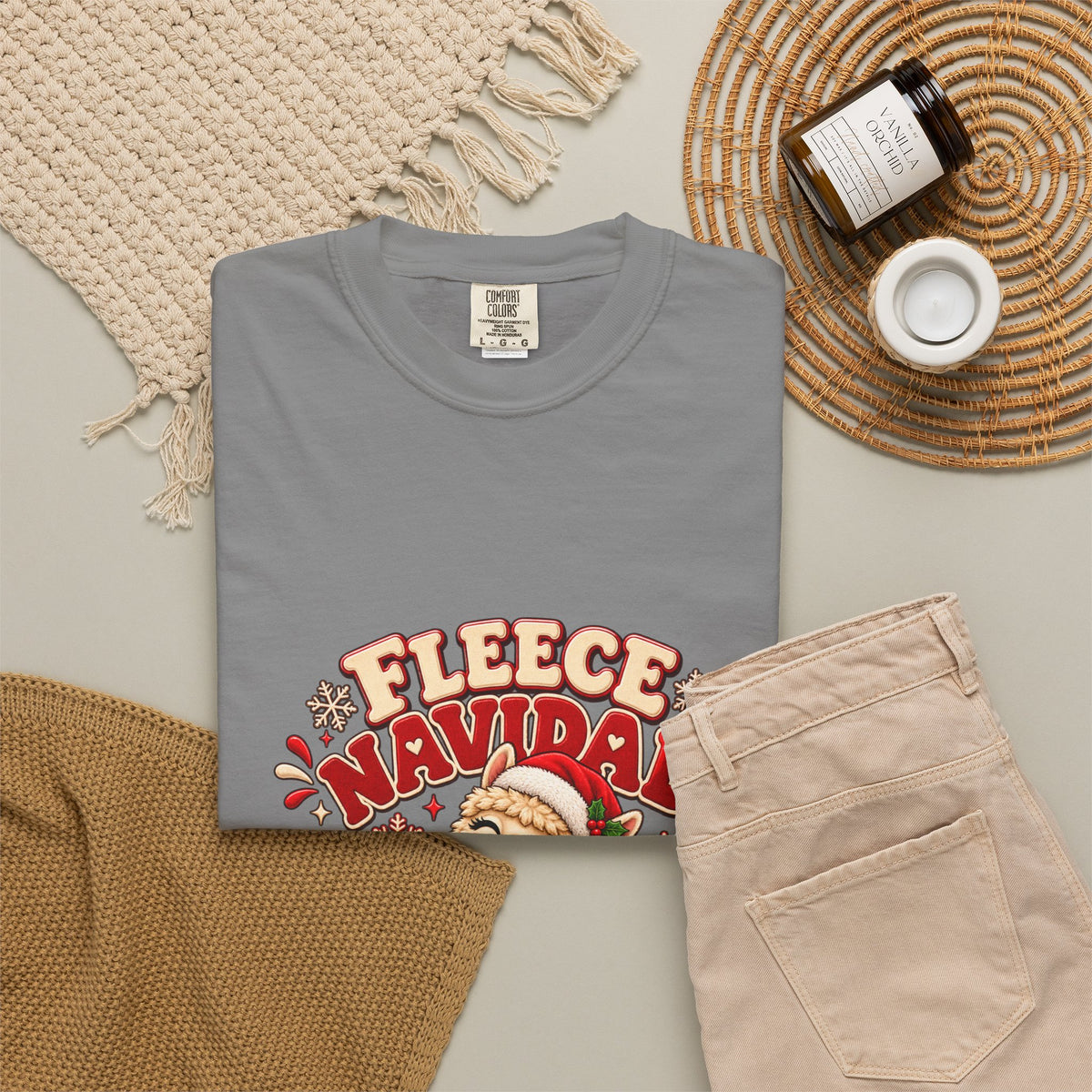 Fleece Navidad Tee — Cute Llama Christmas T-Shirt