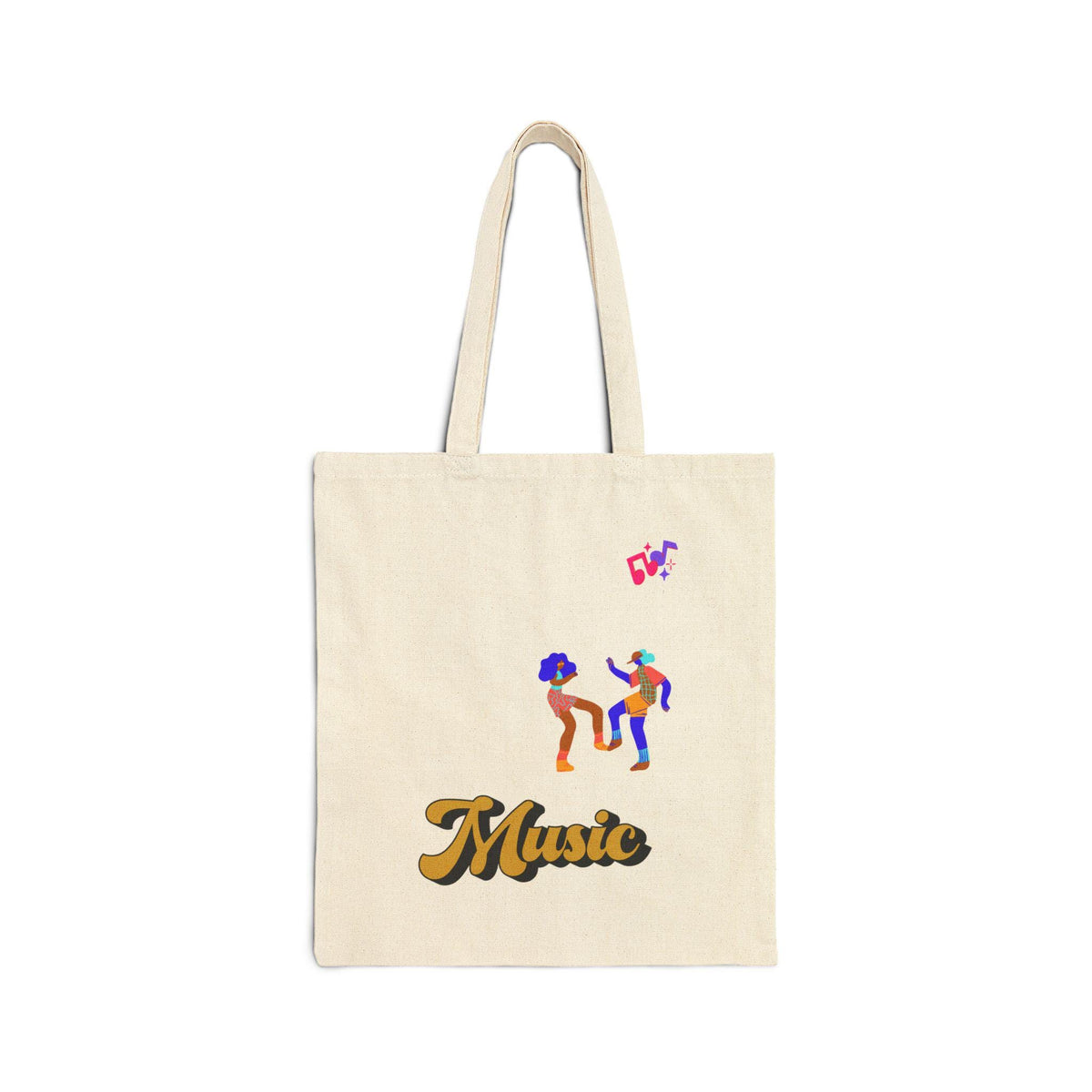 Dancing Couple Cropped Tote Bag | Retro Music Funk Illustration