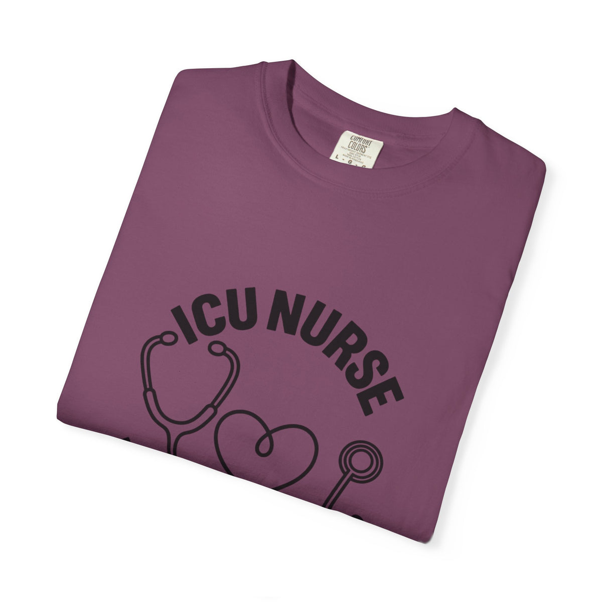 ICU Nurse Night Shift Survivor T-shirt | Stethoscope Heart Design