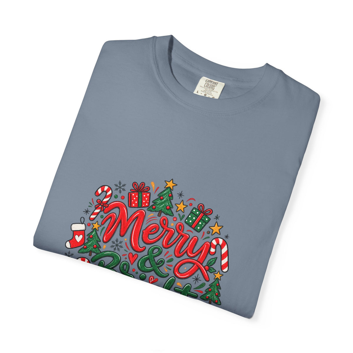 Merry & Bright Christmas T-Shirt | Festive Holiday Graphic Tee