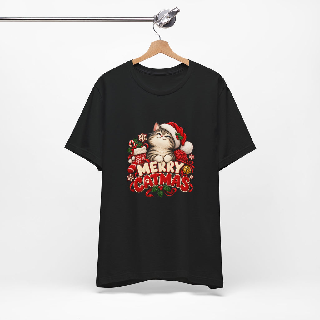 Merry Catmas T-Shirt – Cute Christmas Cat Holiday Tee