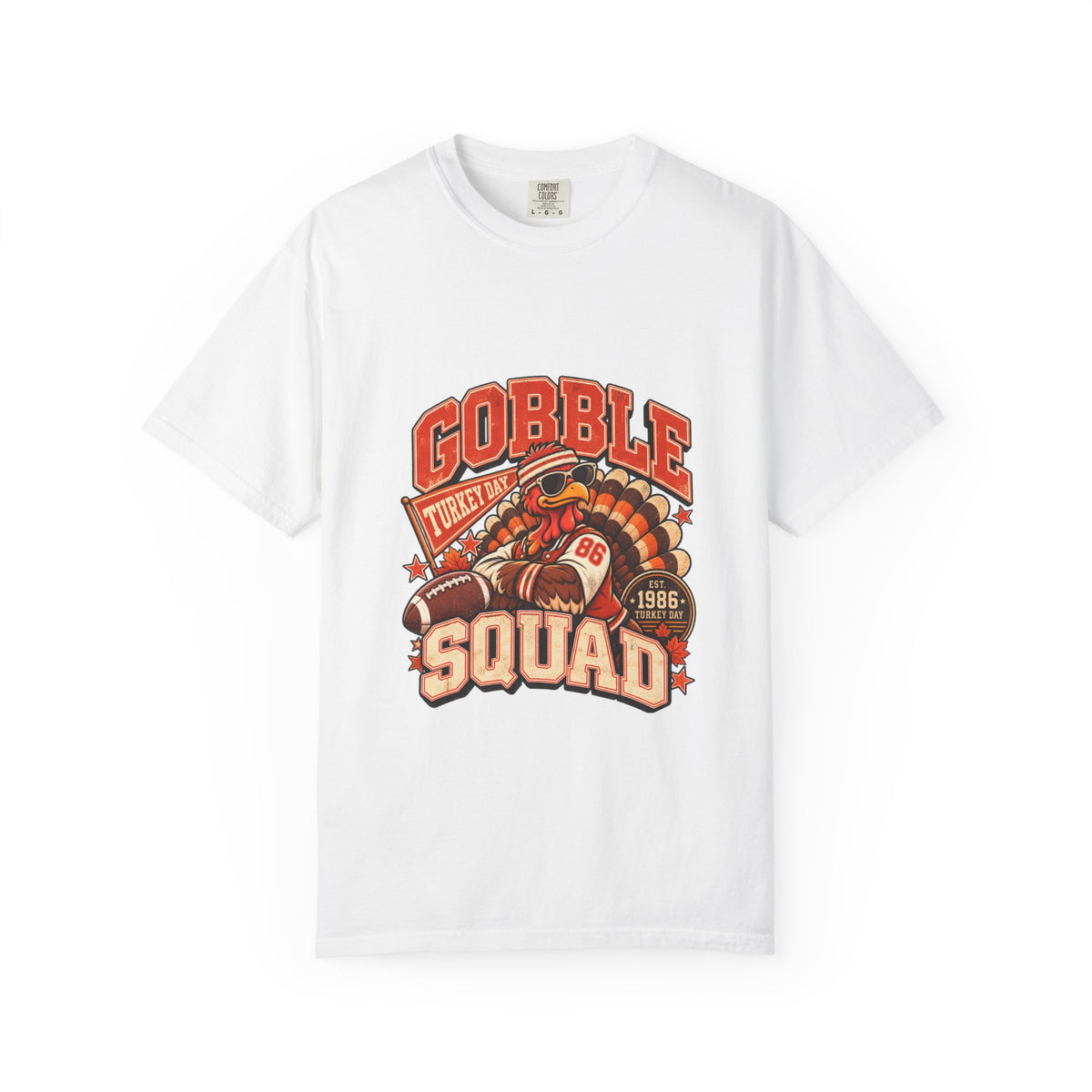 Gobble Squad Turkey Football Helmet T-Shirt | Thanksgiving Turkey Sports Tee