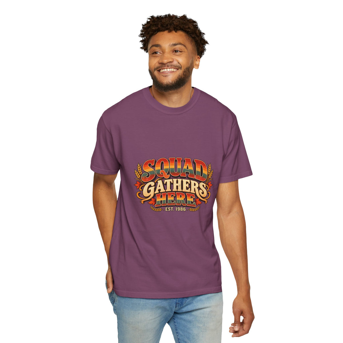Squad Gathers Here T-Shirt — Retro Thanksgiving Family Reunion Tee, Vintage Fall Gathering Shirt, Friendsgiving