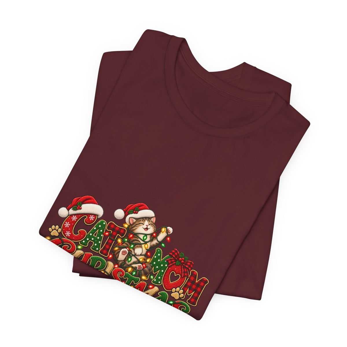 Christmas Cat Tee — Cute "Cat-ty Christmas" Holiday T-Shirt with Santa Cat Design