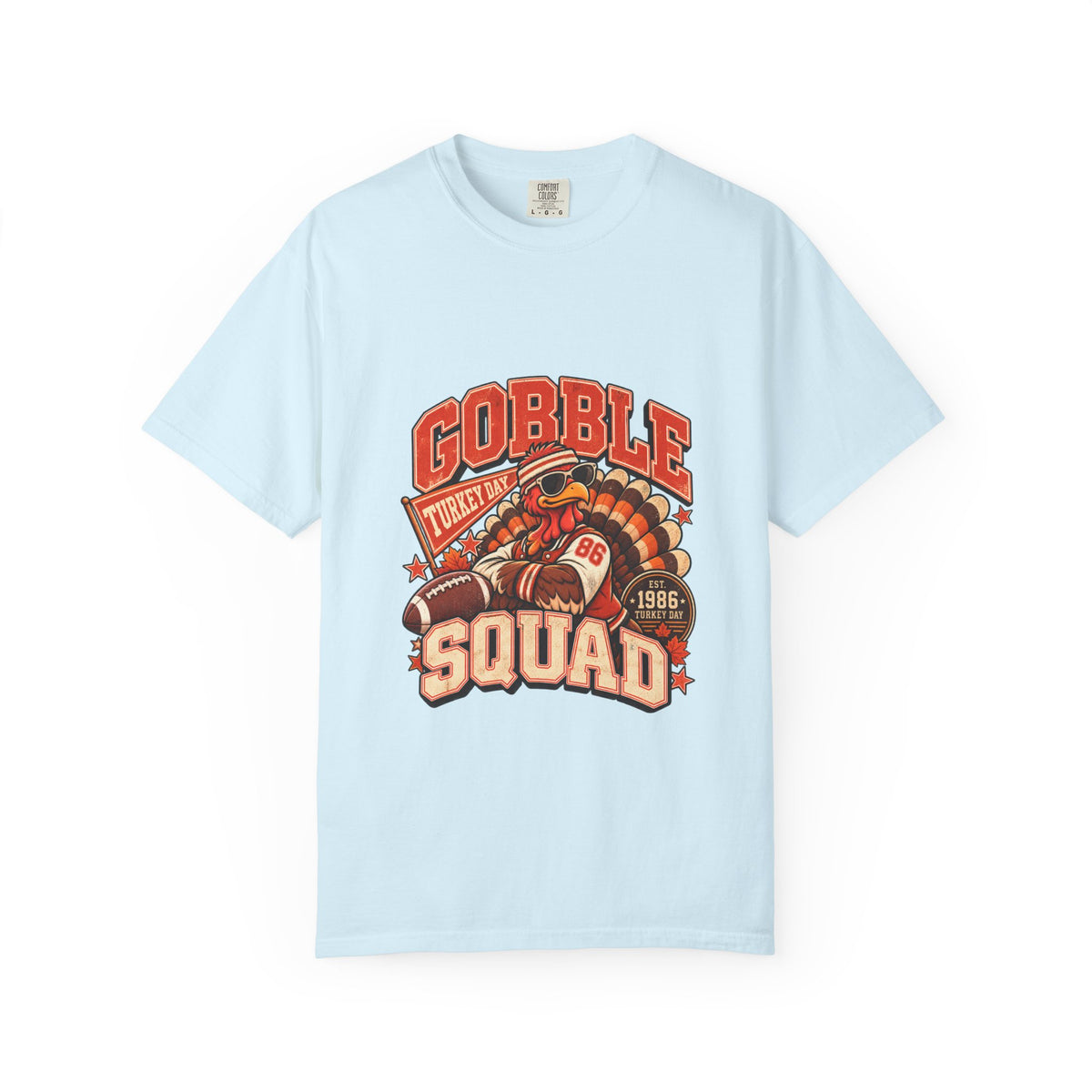Gobble Squad Turkey Football Helmet T-Shirt | Thanksgiving Turkey Sports Tee