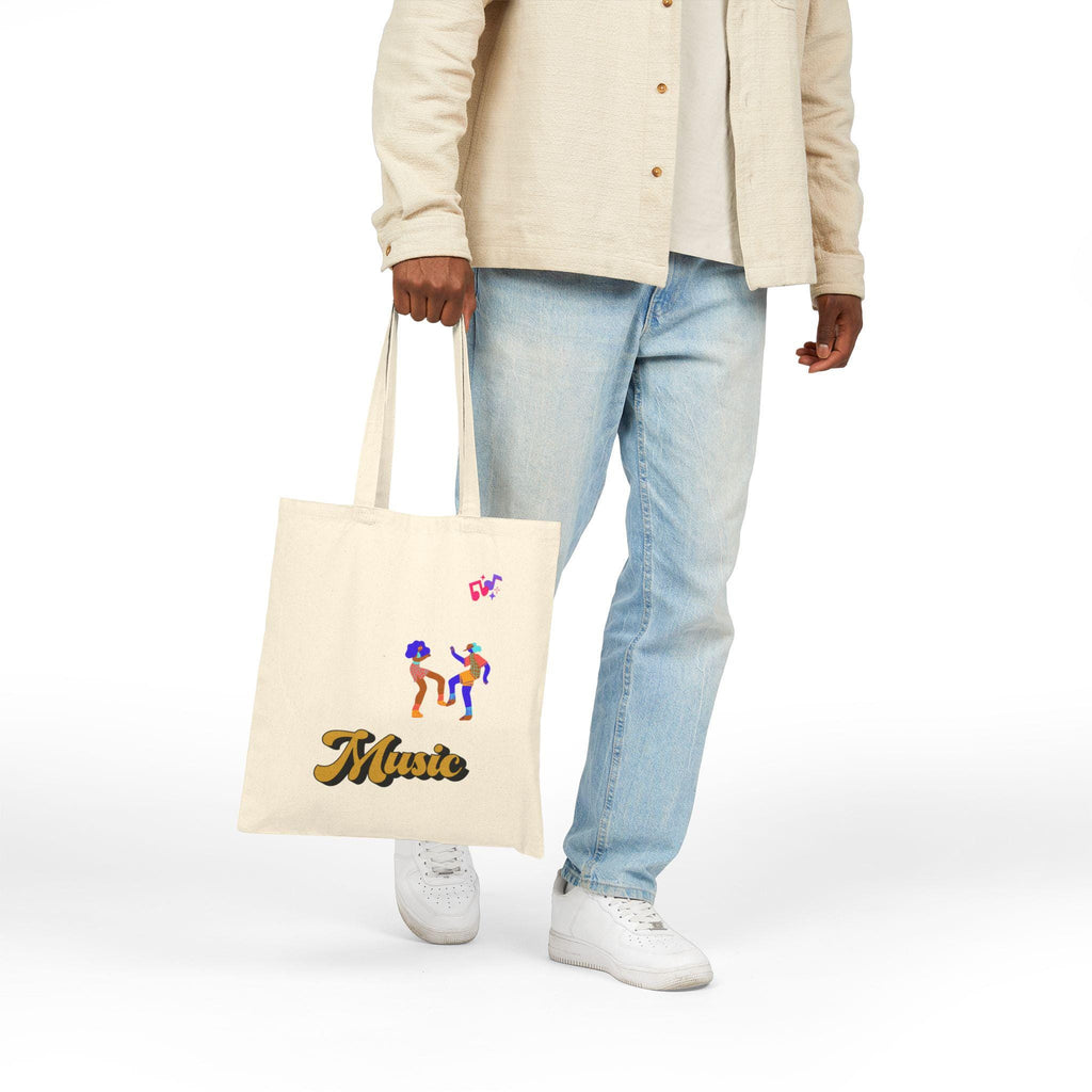 Dancing Couple Cropped Tote Bag | Retro Music Funk Illustration