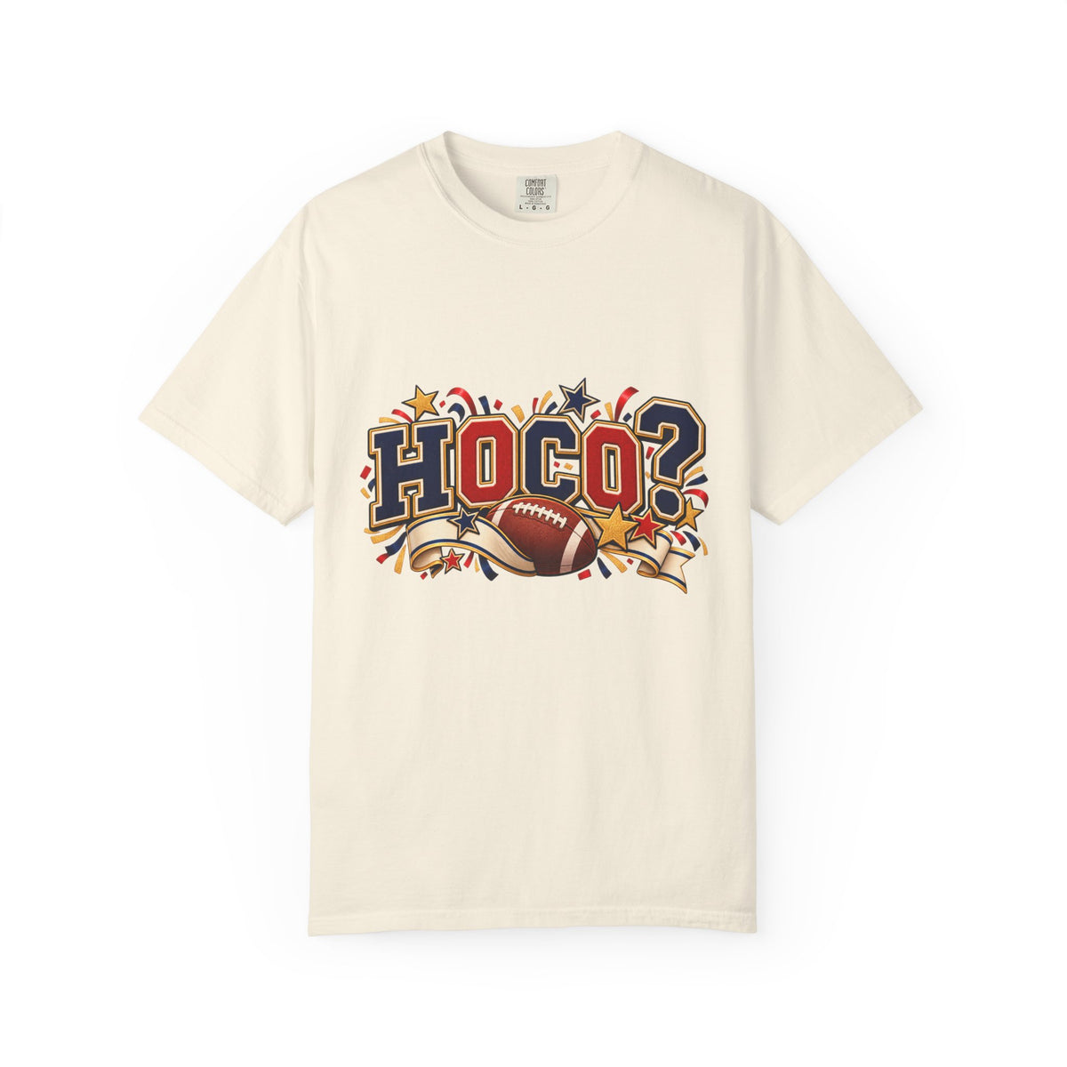 HOCO? Football Homecoming T-shirt | School Spirit, Stars & Banner Design