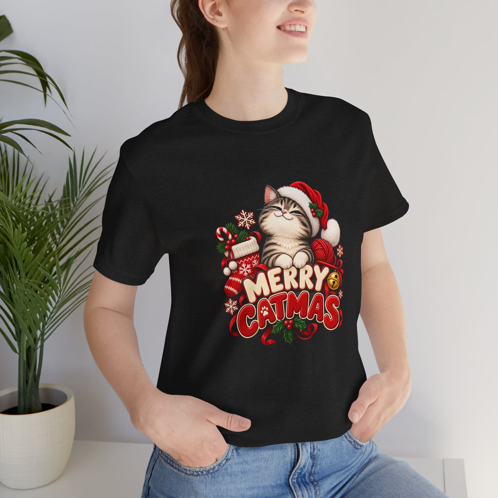 Merry Catmas T-Shirt – Cute Christmas Cat Holiday Tee