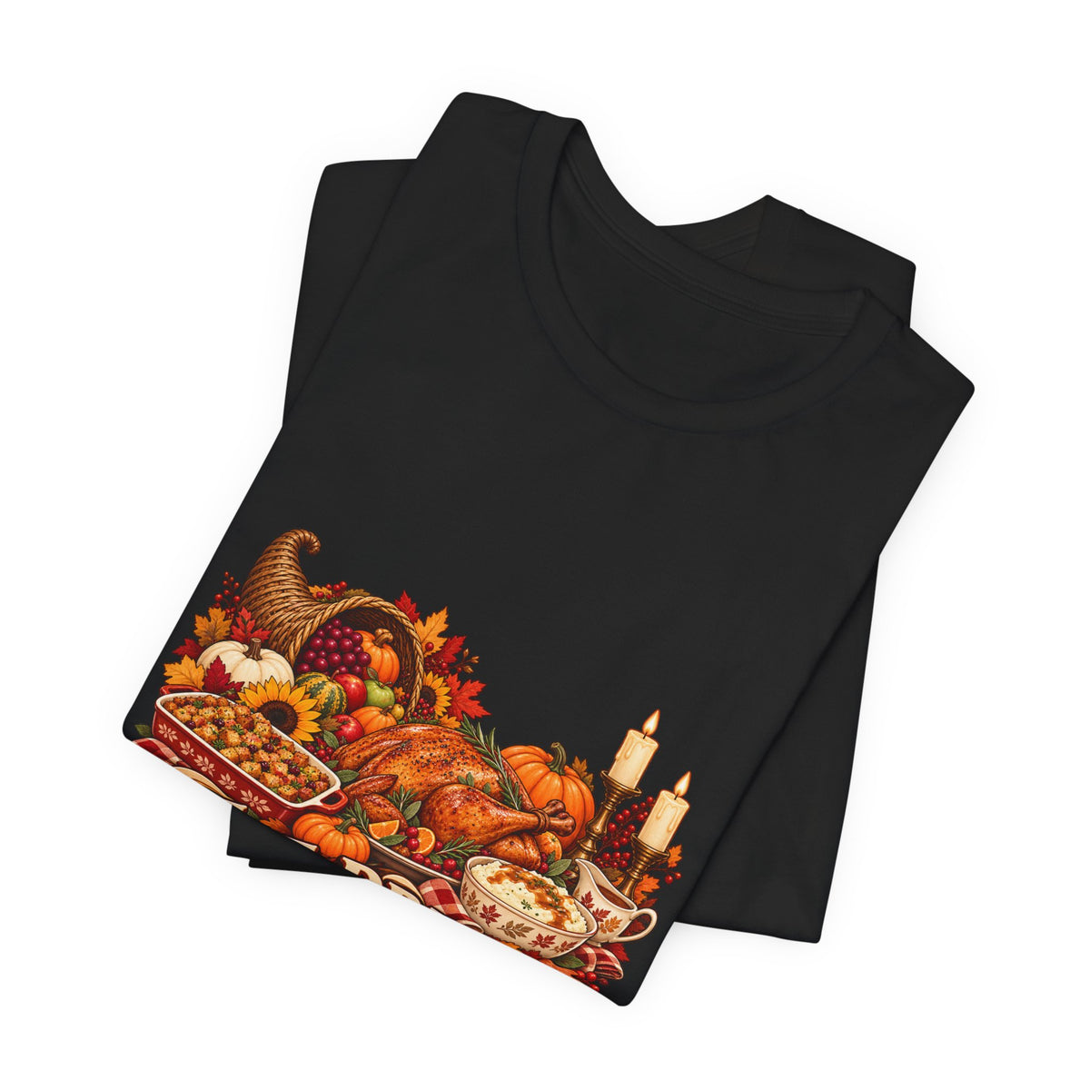 Eat Drink Be Thankful Thanksgiving Tee | Cornucopia Harvest Fall Shirt