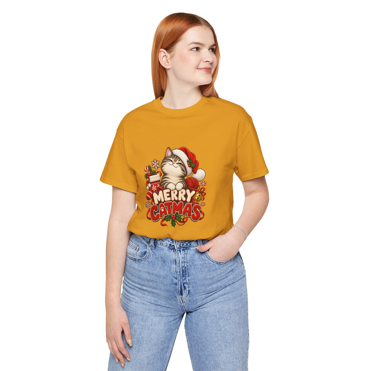 Merry Catmas T-Shirt – Cute Christmas Cat Holiday Tee