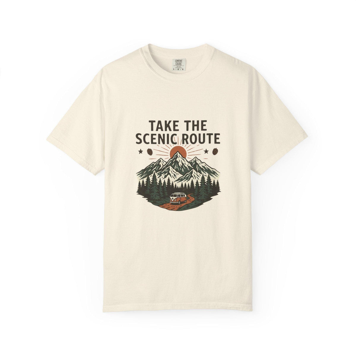 Take the Scenic Route T-shirt | Mountain Road Sunset Graphic