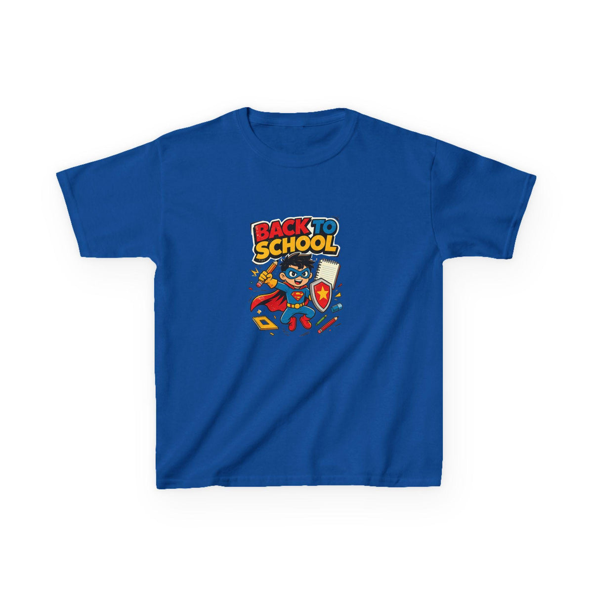 Back to School Superhero Kids Tee | Cute School Supplies Design