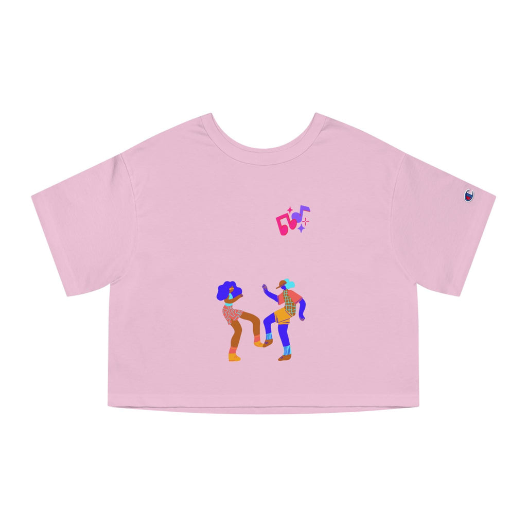 Dancing Couple Cropped T-Shirt | Retro Music Illustration