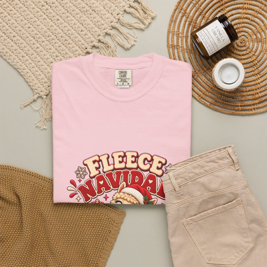 Fleece Navidad Tee — Cute Llama Christmas T-Shirt