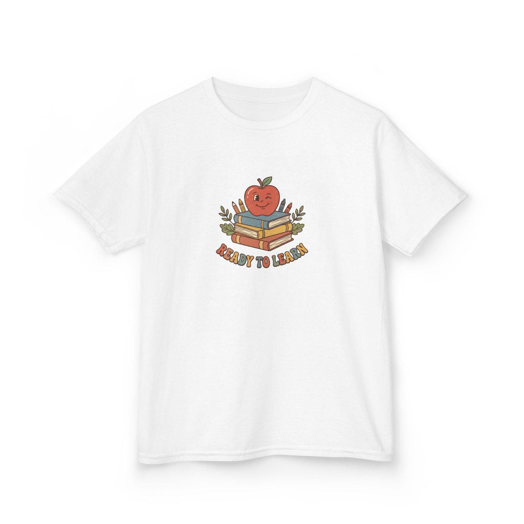 Apple on Books Kids T-Shirt | Back to School Cute Teacher Shirt