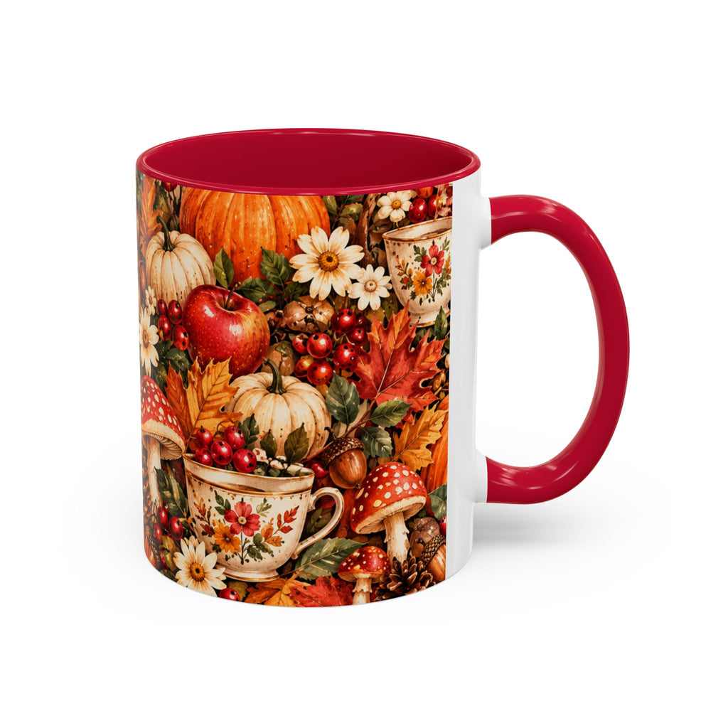 Autumn Harvest Mugs | Fall Pumpkins, Apples, Mushrooms, Daisies 11oz 15oz