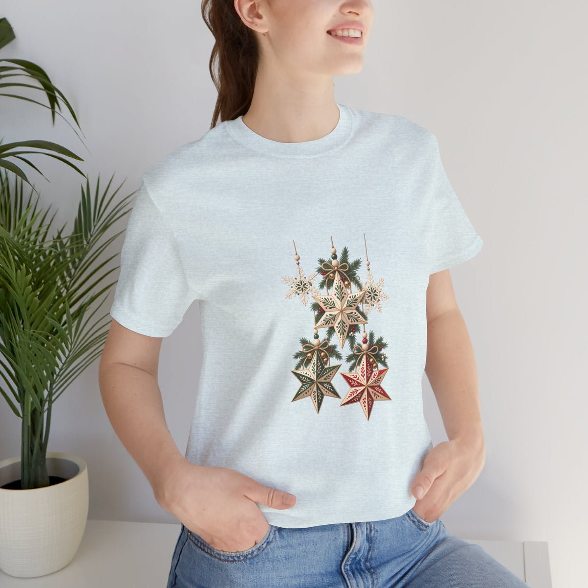 Christmas Star Ornaments T-Shirt — Vintage Holiday Stars Tee