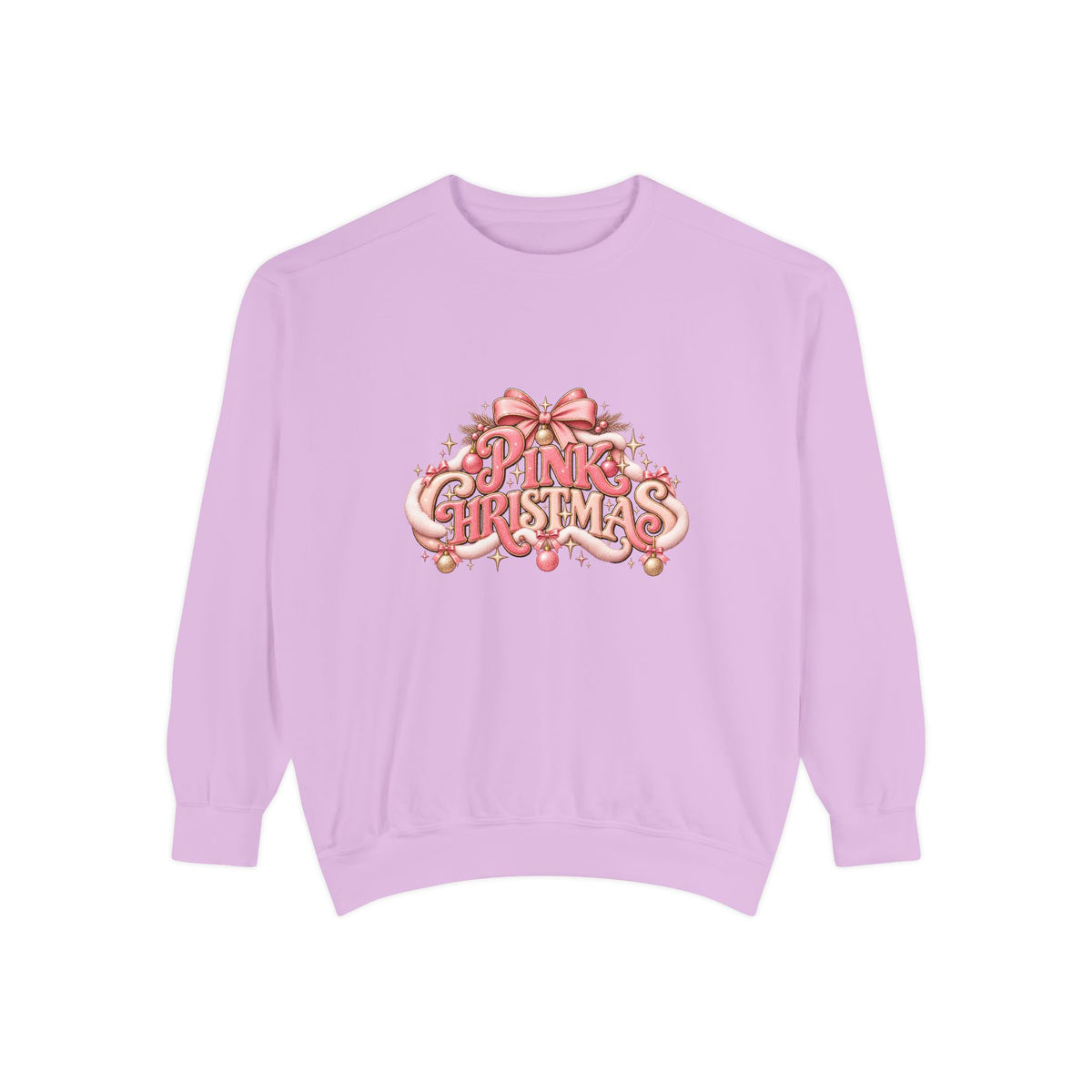 Pink Christmas Sweatshirt - Festive Pink Ribbon Holiday Crewneck