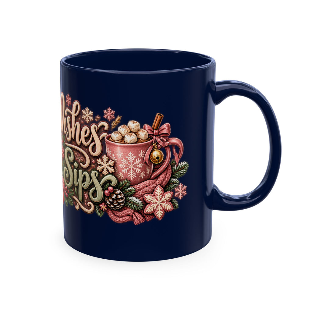 Warm Wishes & Winter Sips Christmas Ceramic Mug