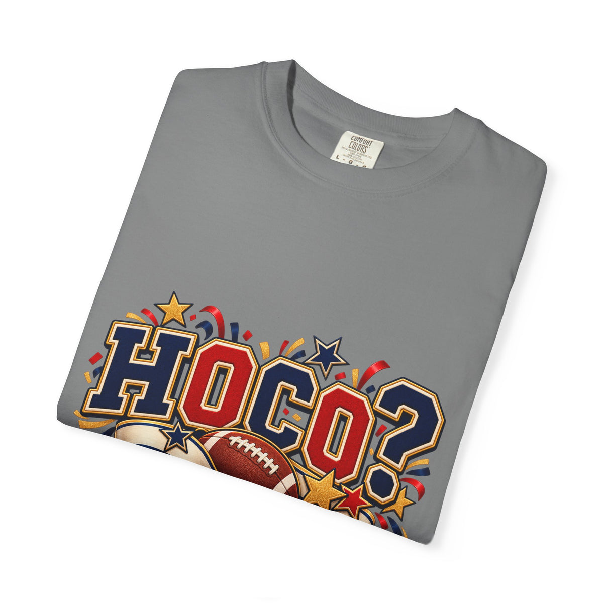HOCO? Football Homecoming T-shirt | School Spirit, Stars & Banner Design