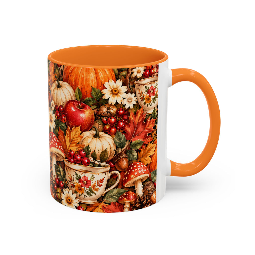 Autumn Harvest Mugs | Fall Pumpkins, Apples, Mushrooms, Daisies 11oz 15oz