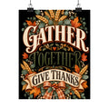 Gather Together Give Thanks Poster | Thanksgiving Fall Wall Art, Harvest Typography