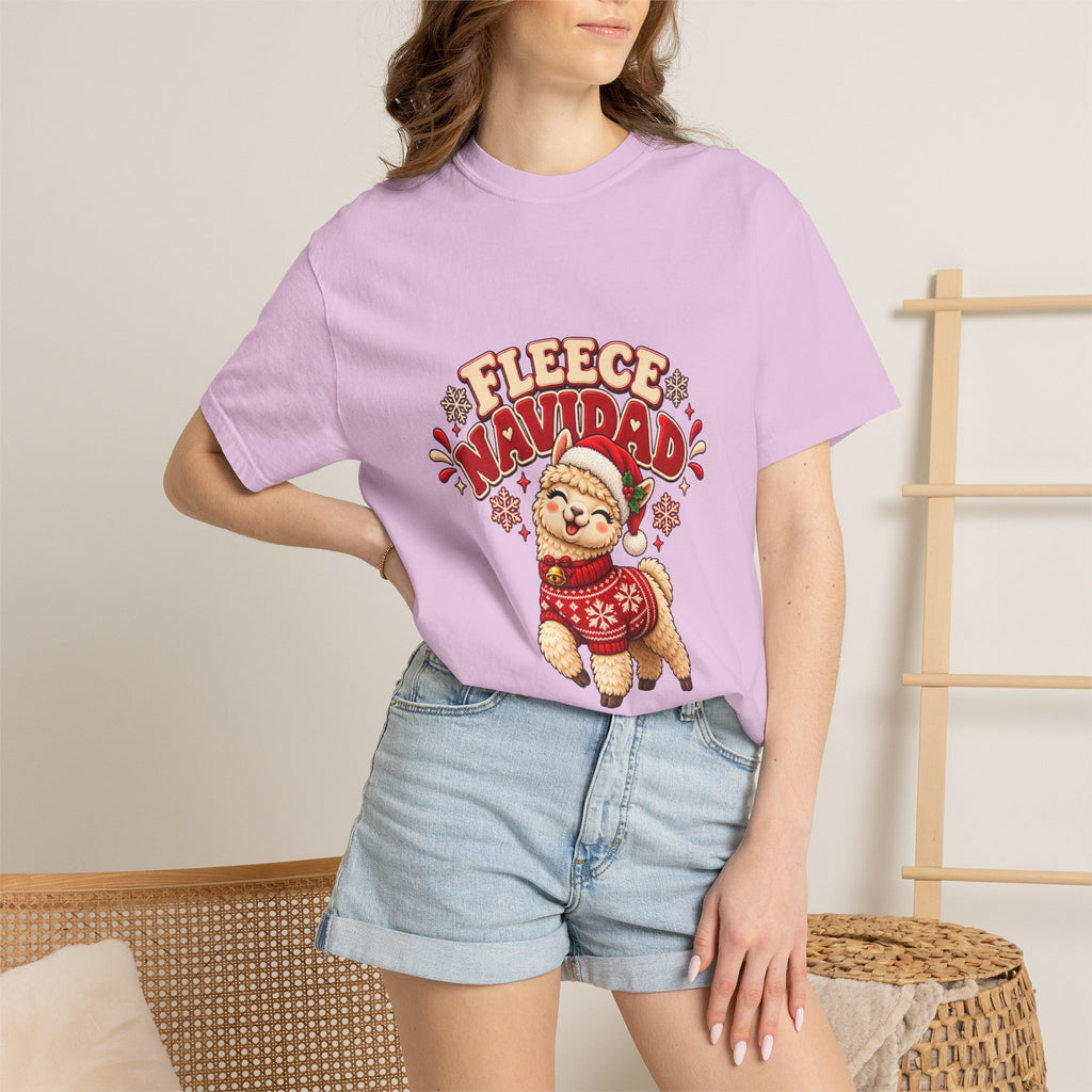 Fleece Navidad Tee — Cute Llama Christmas T-Shirt