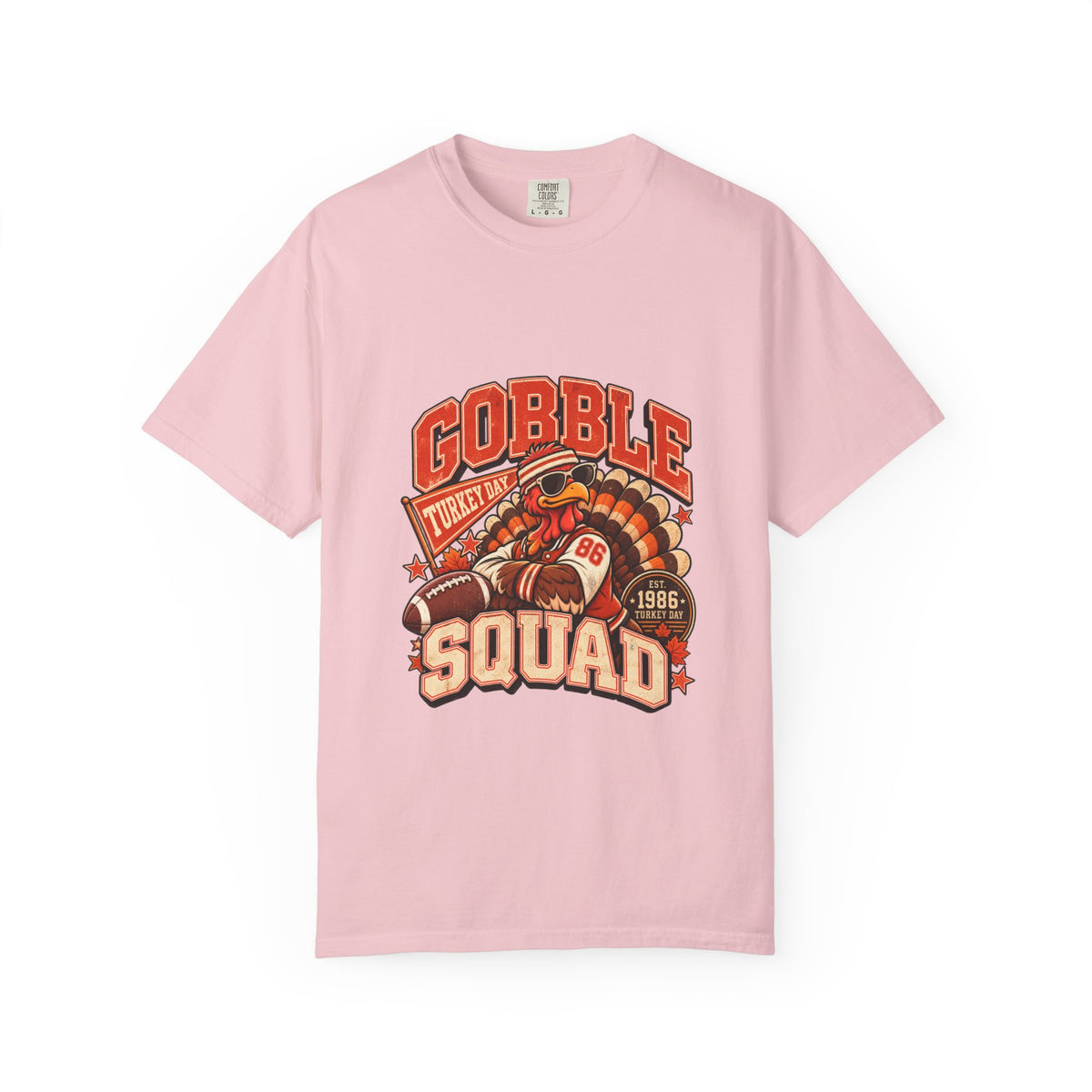 Gobble Squad Turkey Football Helmet T-Shirt | Thanksgiving Turkey Sports Tee