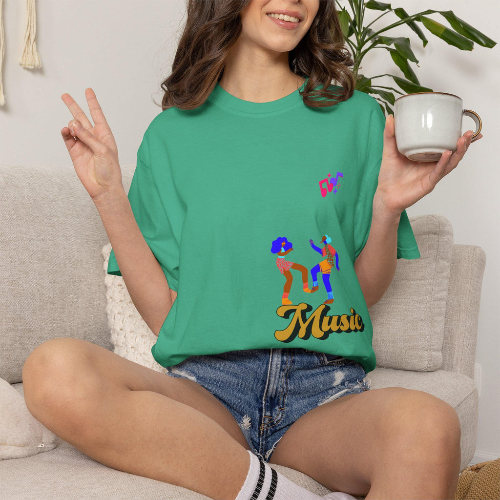 Retro Dancing Couple Music T-Shirt | Colorful Funk Illustration