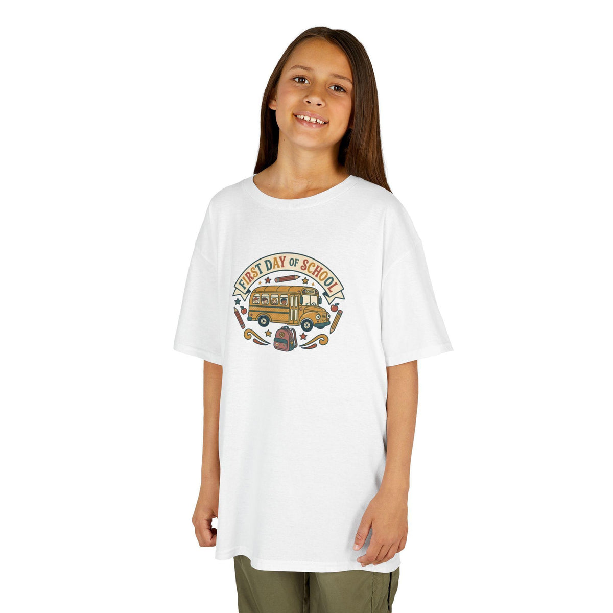 First Day of School School Bus Kids T-Shirt | Back to School, Cute Bus Design