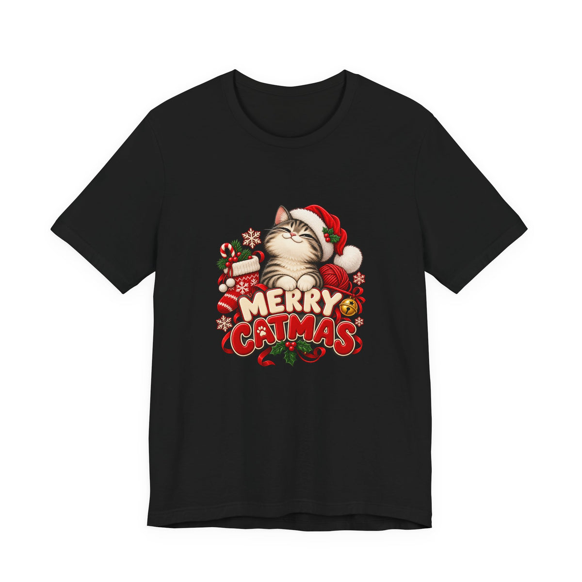 Merry Catmas T-Shirt – Cute Christmas Cat Holiday Tee