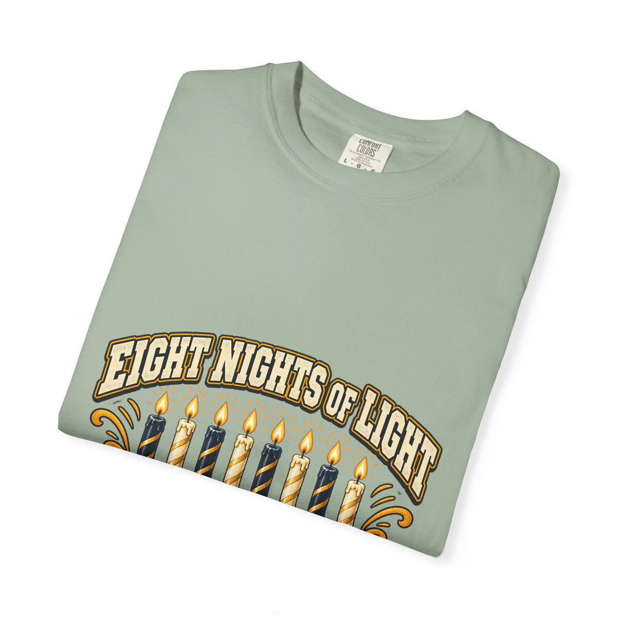 Eight Nights of Light Menorah Tee | Hanukkah T-Shirt, Menorah Illustration