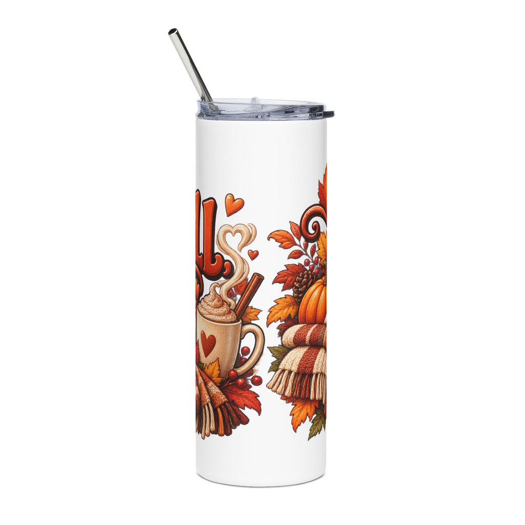 Hello Fall Goodbye Pants Tumbler — 20oz Stainless Steel Funny Fall Coffee Tumbler, Cozy Autumn Gift for Her