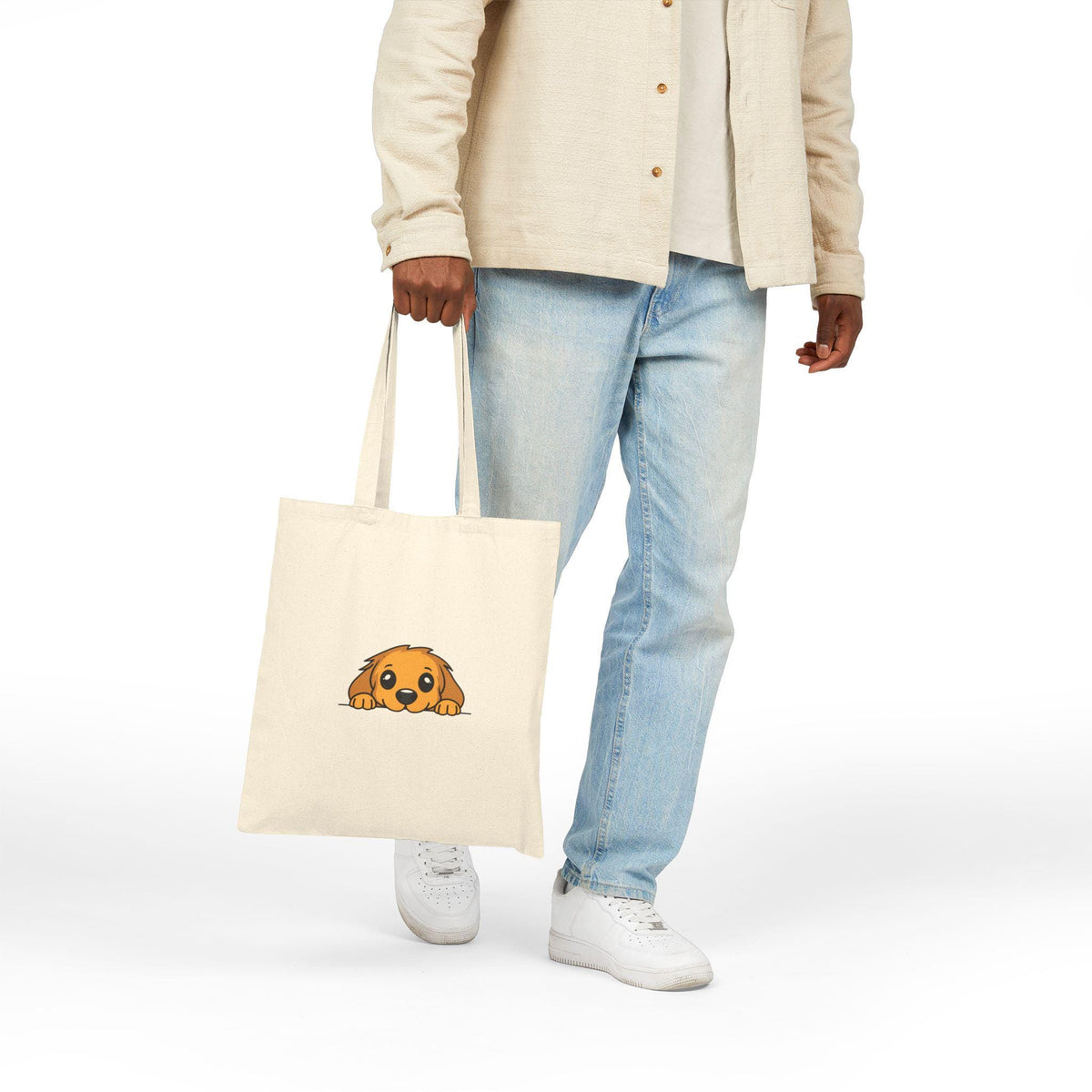 Peeking Puppy Sweat Shorts Tote Bag
