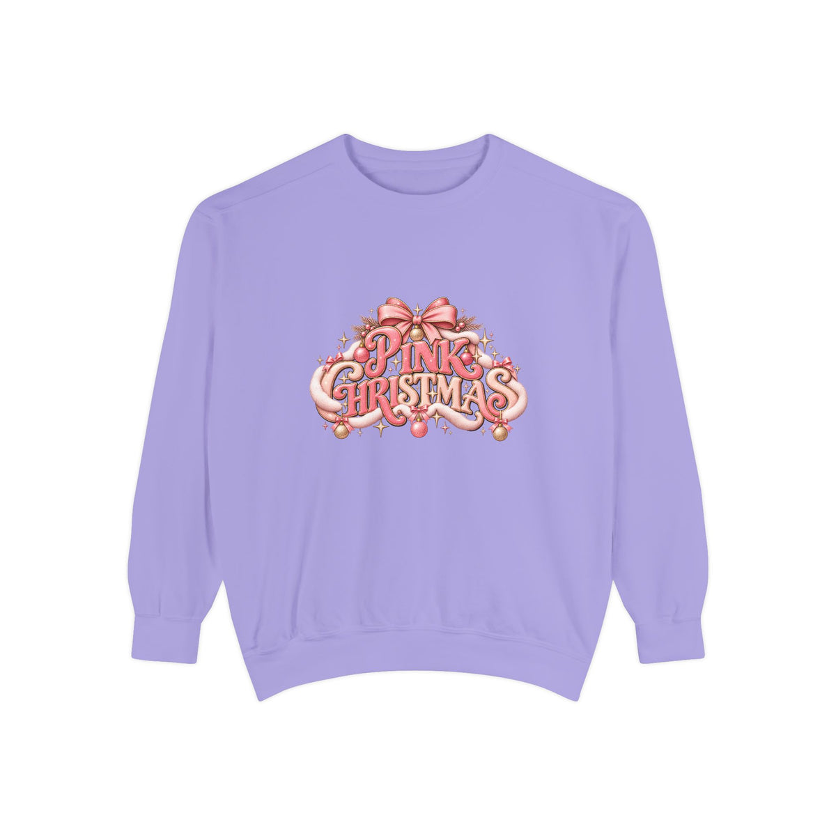 Pink Christmas Sweatshirt - Festive Pink Ribbon Holiday Crewneck