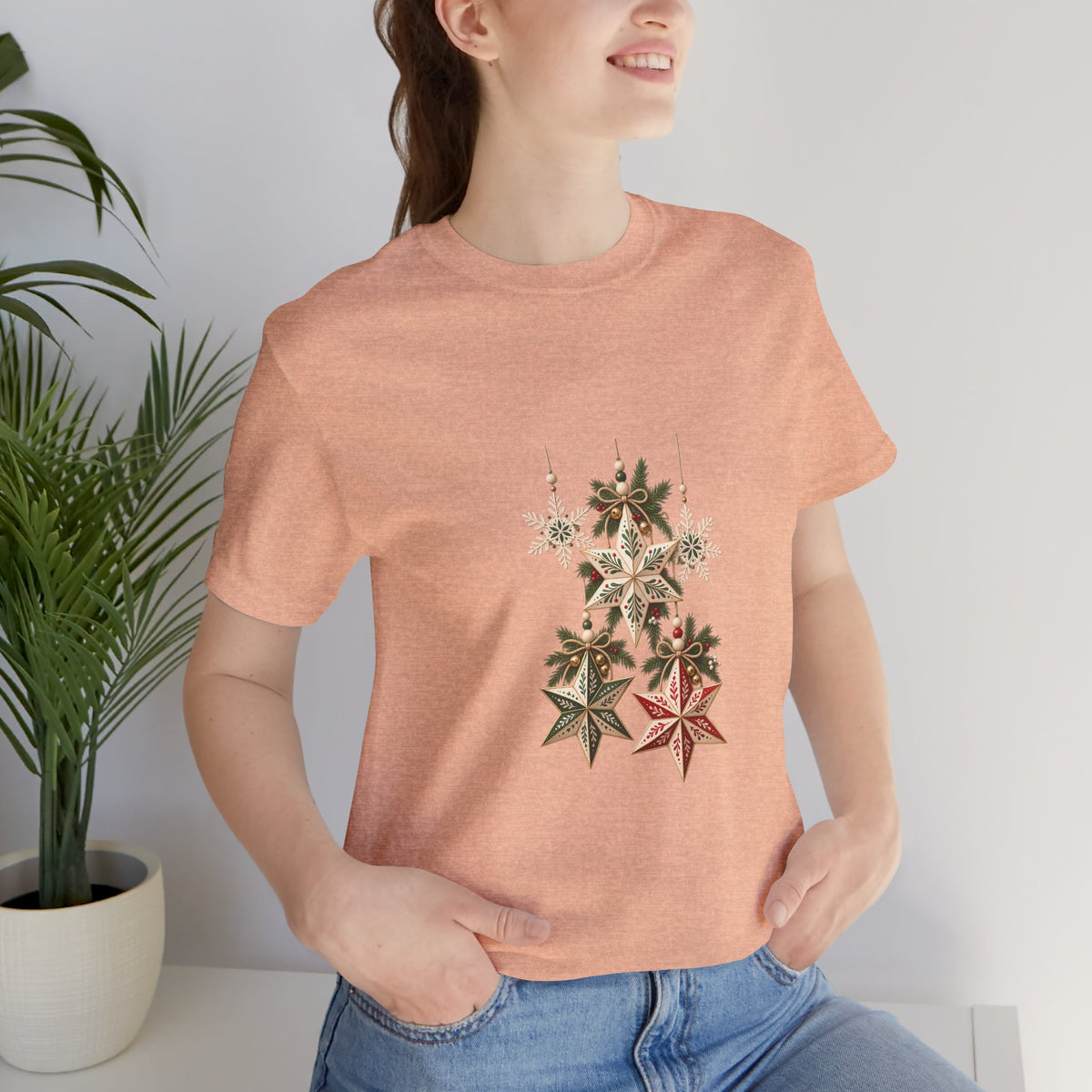 Christmas Star Ornaments T-Shirt — Vintage Holiday Stars Tee