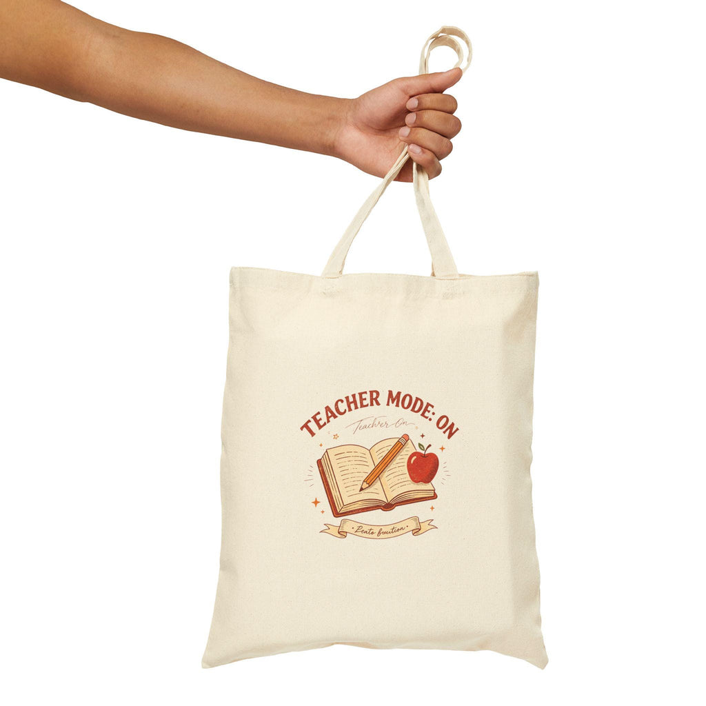 Teacher Mode On Book And Apple Tote Bag