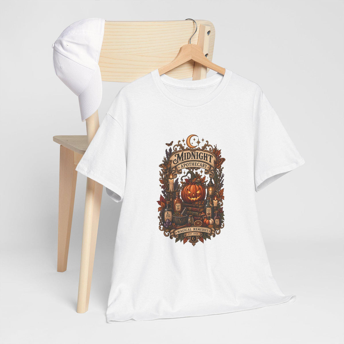 Haunted Pumpkin Apothecary T-Shirt | Halloween pumpkin, vintage potion label