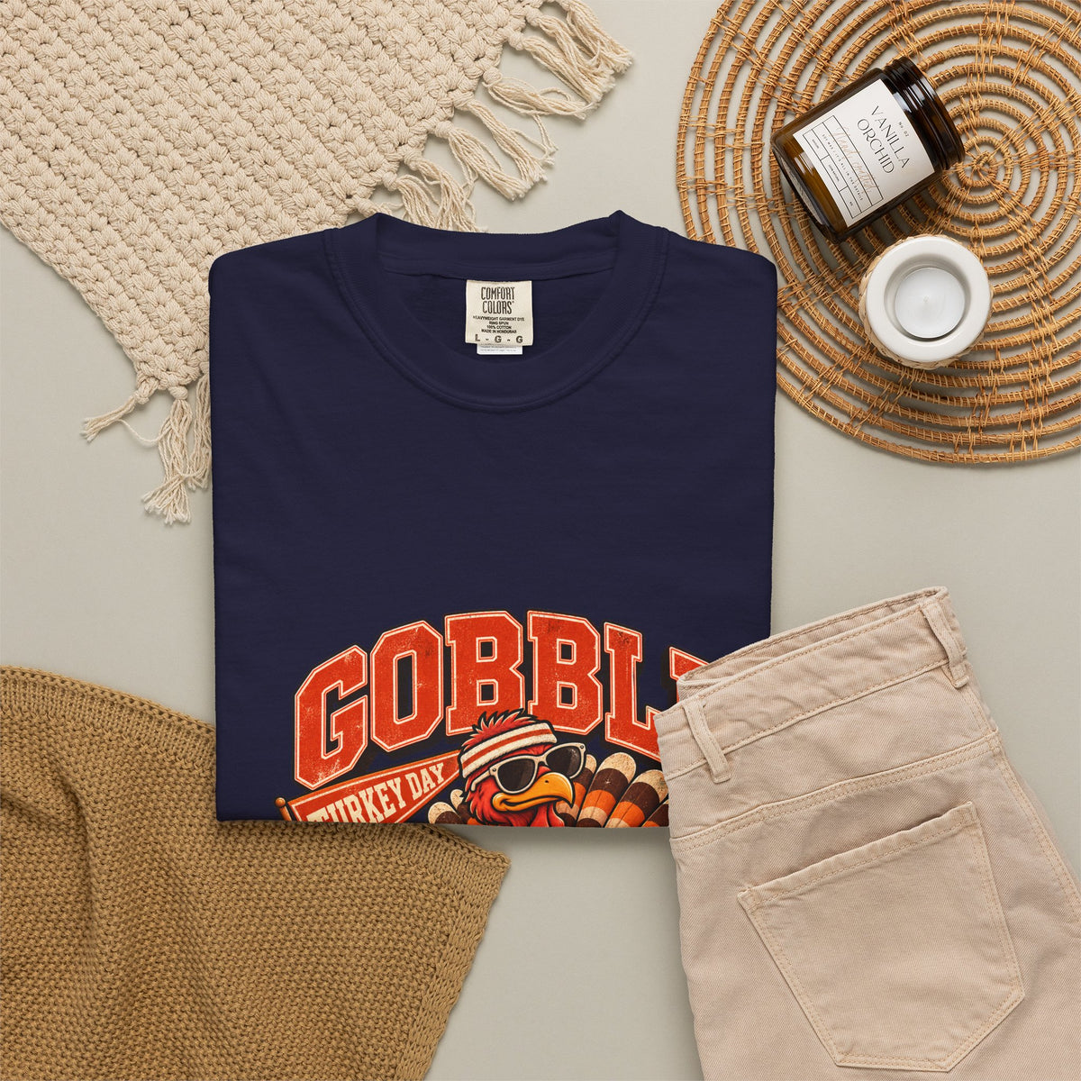 Gobble Squad Turkey Football Helmet T-Shirt | Thanksgiving Turkey Sports Tee