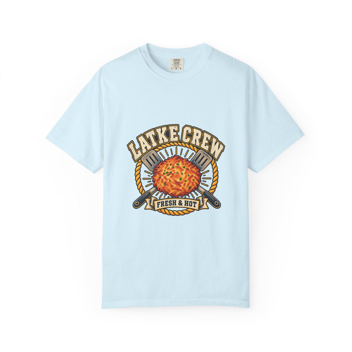 Latke Crew Illustration T-Shirt | Hanukkah Potato Pancake Design
