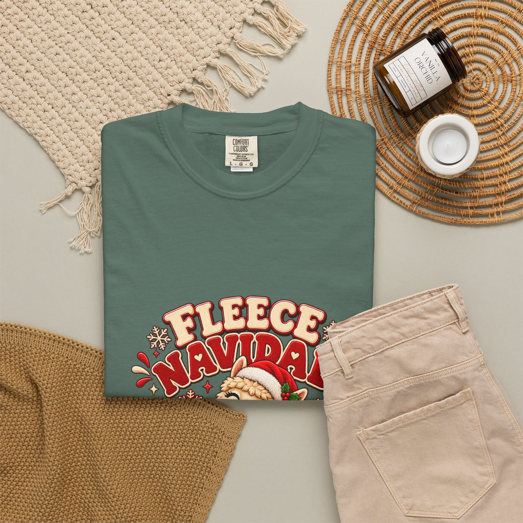 Fleece Navidad Tee — Cute Llama Christmas T-Shirt