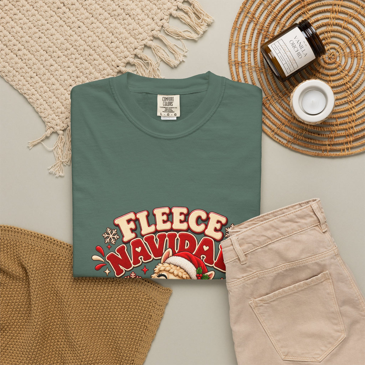 Fleece Navidad Tee — Cute Llama Christmas T-Shirt