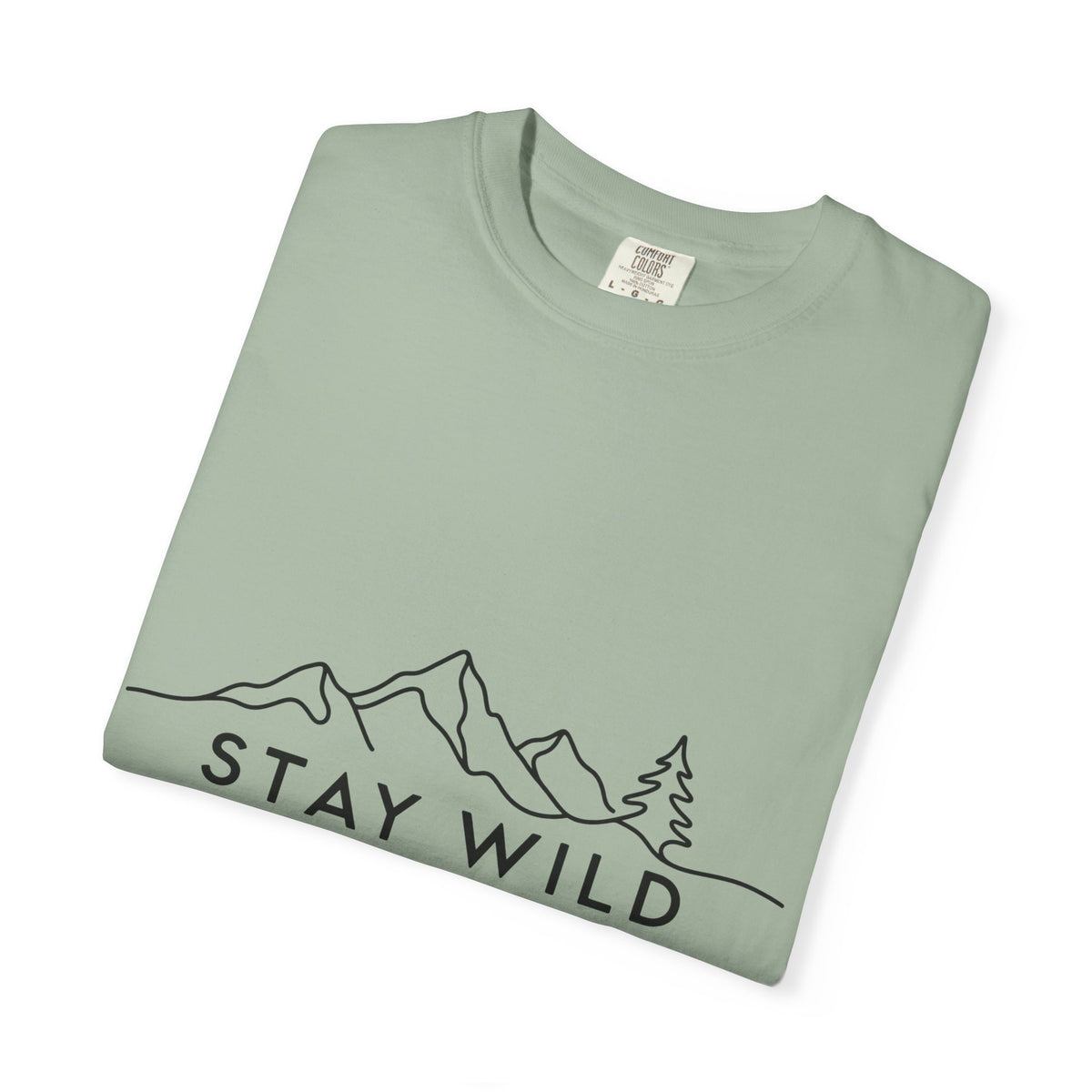 Stay Wild mountain line art T-shirt | minimalist outdoors tee