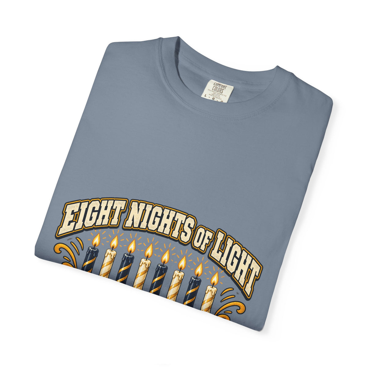 Eight Nights of Light Menorah Tee | Hanukkah T-Shirt, Menorah Illustration