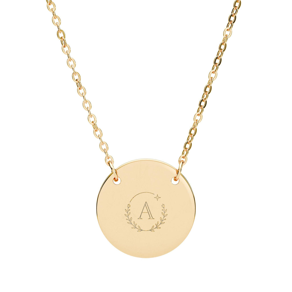 Engraved Fingerprint Circle Necklace | Personalized Disc Pendant