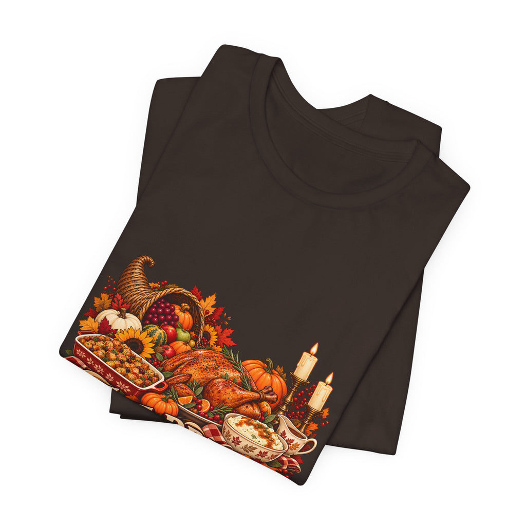 Eat Drink Be Thankful Thanksgiving Tee | Cornucopia Harvest Fall Shirt