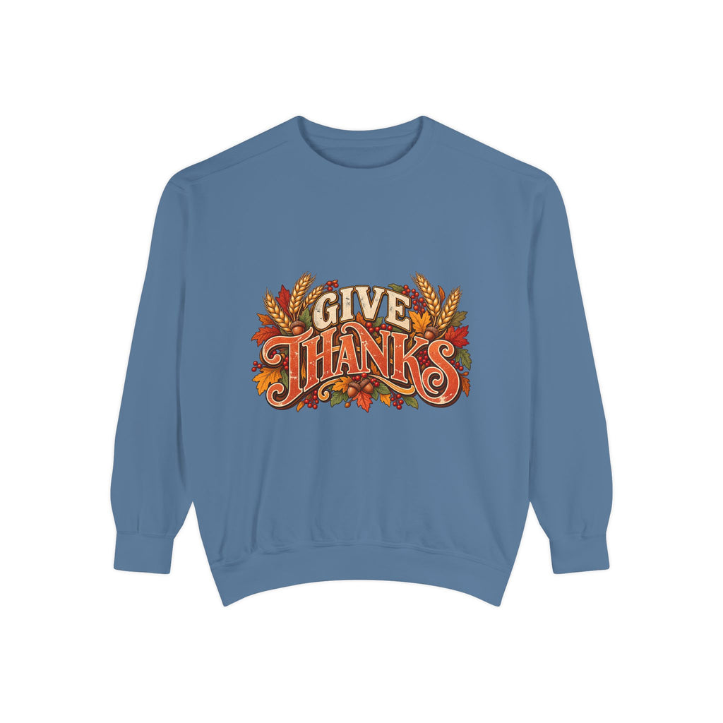 Give Thanks Fall Leaves Sweatshirt | Thanksgiving Seasonal Crewneck