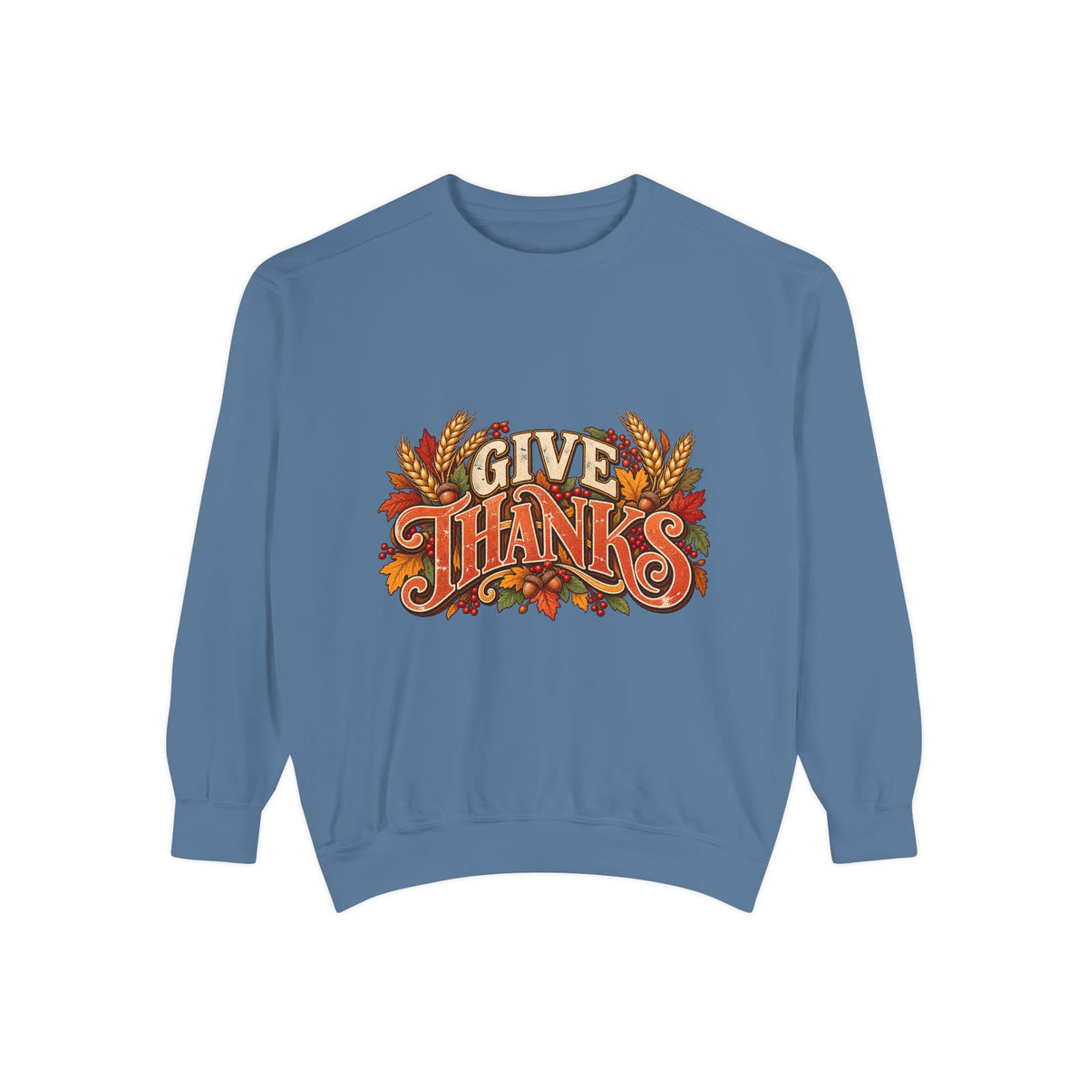 Give Thanks Fall Leaves Sweatshirt | Thanksgiving Seasonal Crewneck