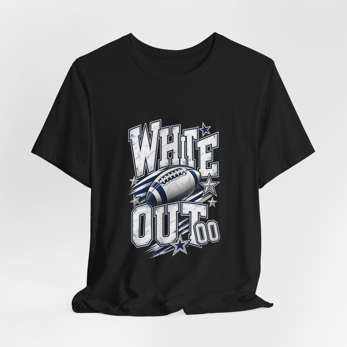 White Out Football Tee | Vintage Helmet, Stars, Sports Graphic